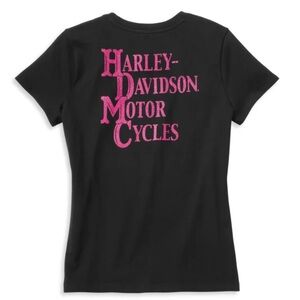 Harley-Davidson Offset Stacked Font Graphic Tee